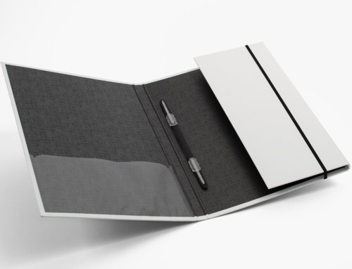 Document folder with pen holder