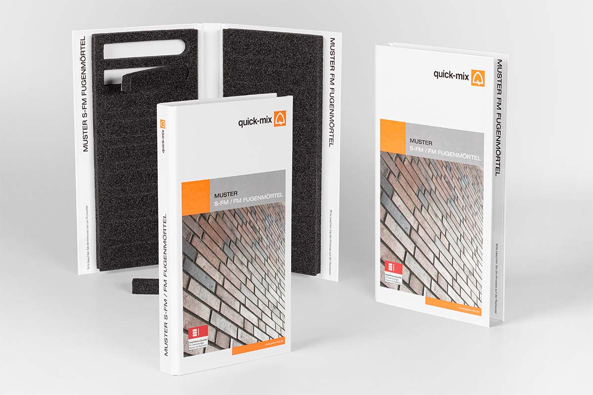 Präsentationsmappe mit Schaumstoffinlay für Fugenmörtel